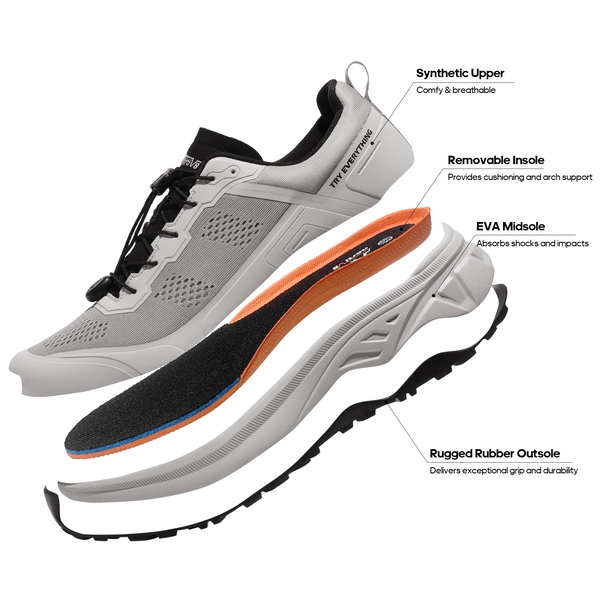 Men's Breathable Trail Running Shoes  - GREY - 1